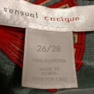 NWT sexy.. sensual cacique black/ red/gold asian-accented pajama set Size 26/28